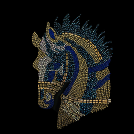 Arabian Horse Rhinestone Iron On Heat Transfer Bling Applique